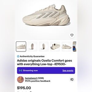 Adidas Ozelia Cream Sneakers women's 7 new